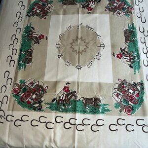 Moda Home retro cowboy print tablecloth plus 2 napkins.